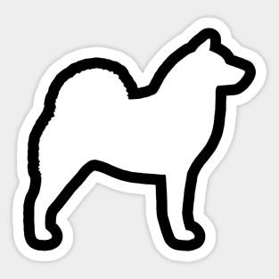 White Finnish Spitz Silhouette Sticker